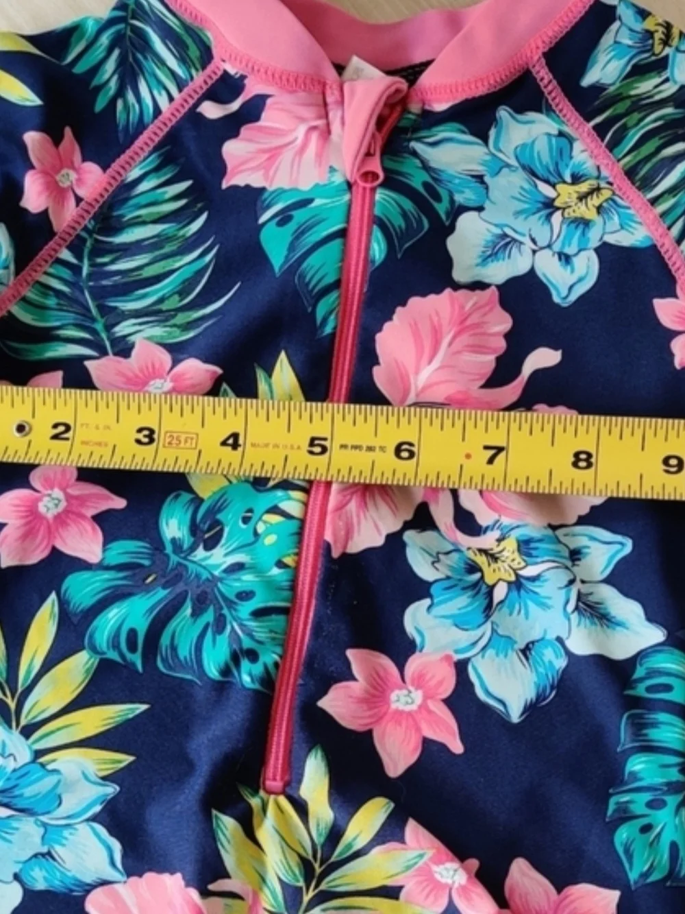 Little Girl One Piece Long Sleeve Bikini Bottom Floral Rash Guard Size 3💰